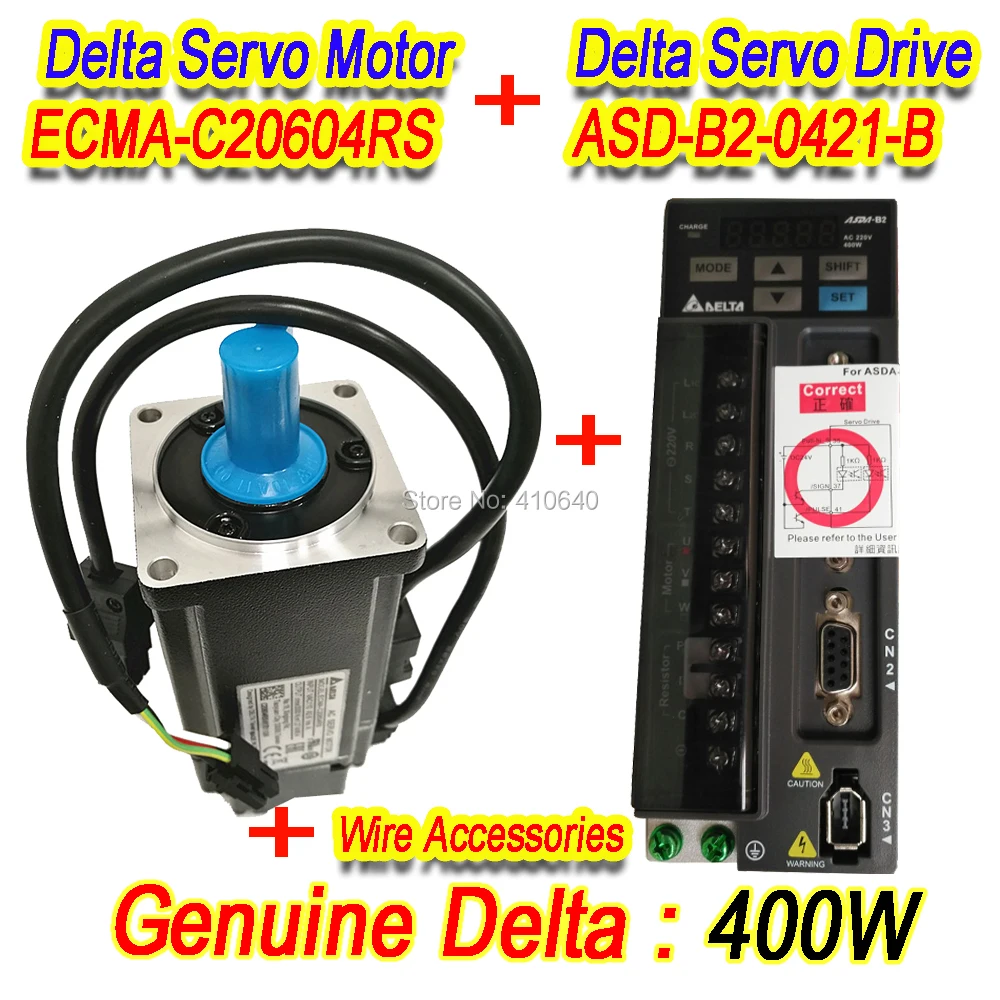 

Genuine Delta 400 W Servo Motor ECMA-C20604RS And Servo Drive ASD-B2-0421-B with Full Set of Cable Better Quality