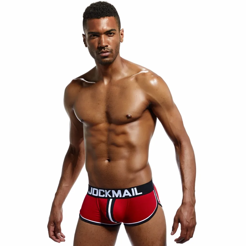 JOCKMAIL Brand Men open back underwear jockstrap sexy sissy panties Bottomless Men boxer shorts Cotton Backless Gay Underwear