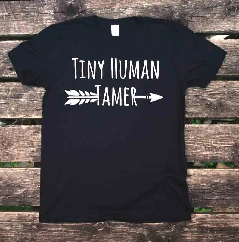 Sugarbaby New Arrival Tiny Human Tamer T-shirt Funny New Mom Cute Dad Family Gift Tumblr t shirts Short Sleeve Tees