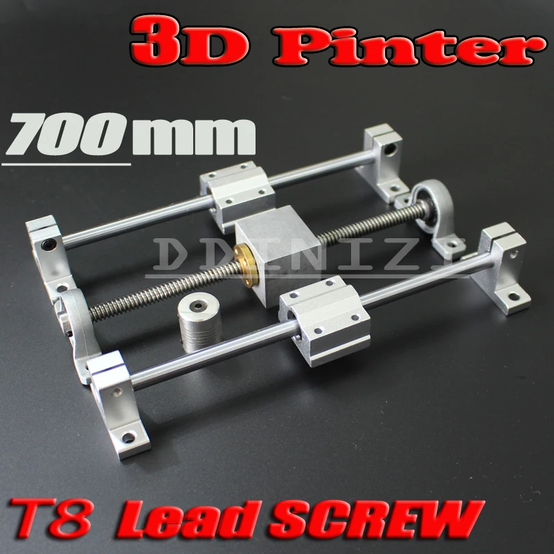 

HOT sale 3D Printer guide rail sets T8 Lead screw length 700mm + linear shaft 8*700mm + KP08 SK8 SC8UU+ nut housing +coupling