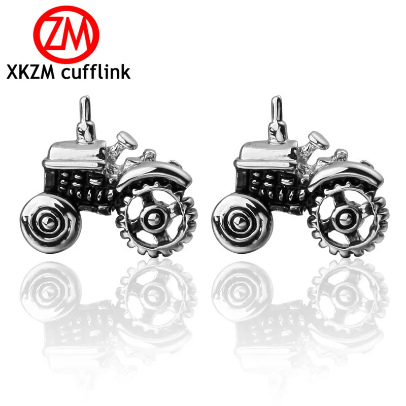 

High Quality French Style Silvery tractor Cufflinks For Mens Shirt Brand suit Cuff Buttons Top sale Cuff Links Jewelry