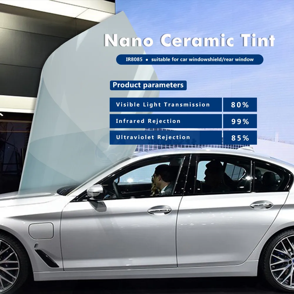 SUNICE Transparenz VLT80 % Licht Blau Nano Keramik Fenster Tönung Film Gebäude Fenster Schutz 2mil (0,05mm) Anti-Uv