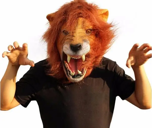 2017 Halloween Props Adult Angry Lion Head Masks Animal Full Celebrity Party Fancy Classic Cosplay Latex Lion Mask