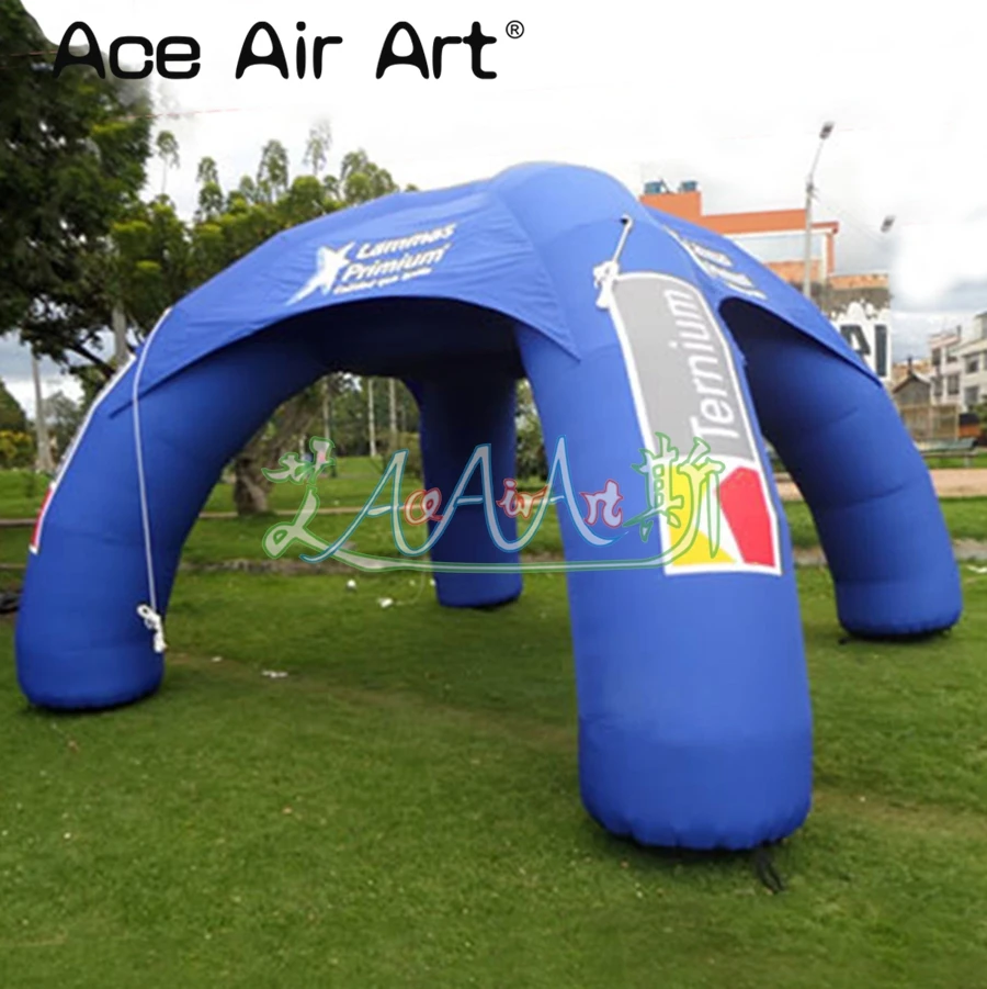 Tienda de campaña inflable plegable barata de 4m de diámetro, cúpula de aire, marquesina de fiesta de araña, dosel para publicidad