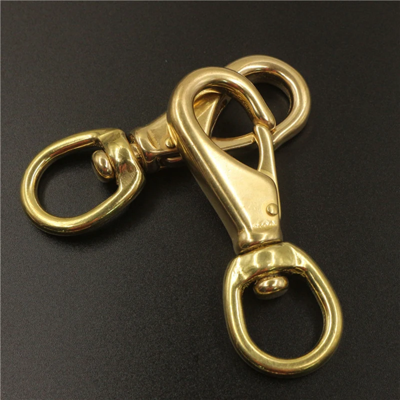 Solid Brass Swivel Eye Snap Hook Multi-use Boat Hook Fob Clip Horse Gear Marine Pet Rope Clips 6/8\