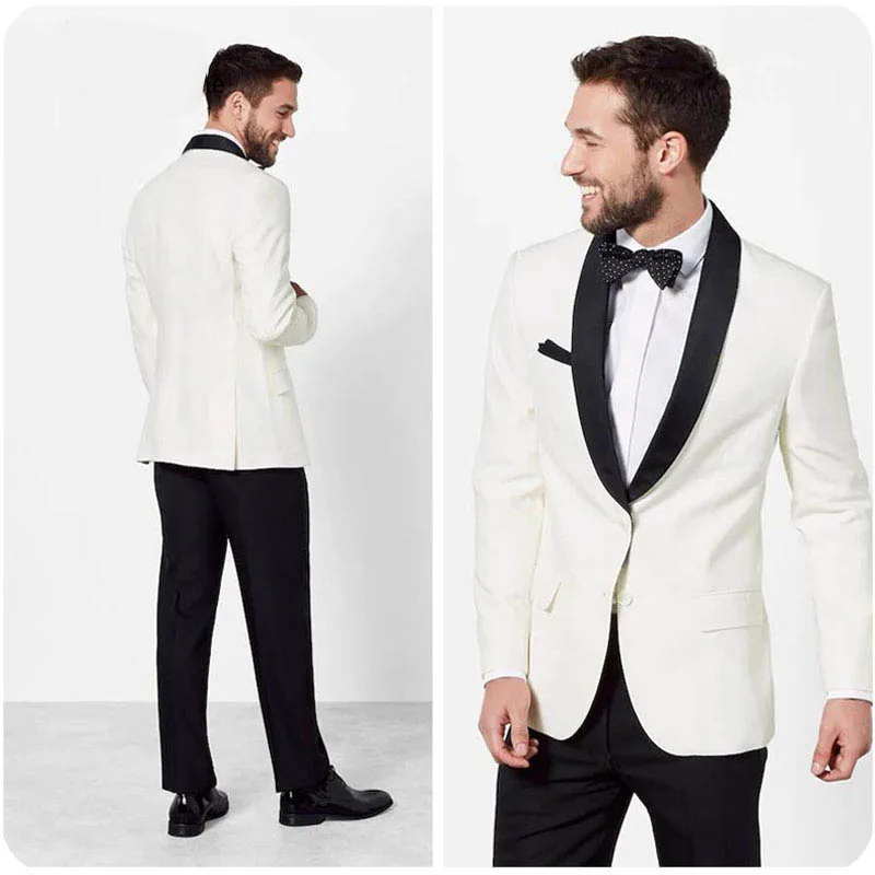 

Ivory Men Suits Shawl Lapel Wedding Suits Bridegroom Groom Formal Tuxedo Prom Party Man Blazer Costume Slim Fit Terno Masculino