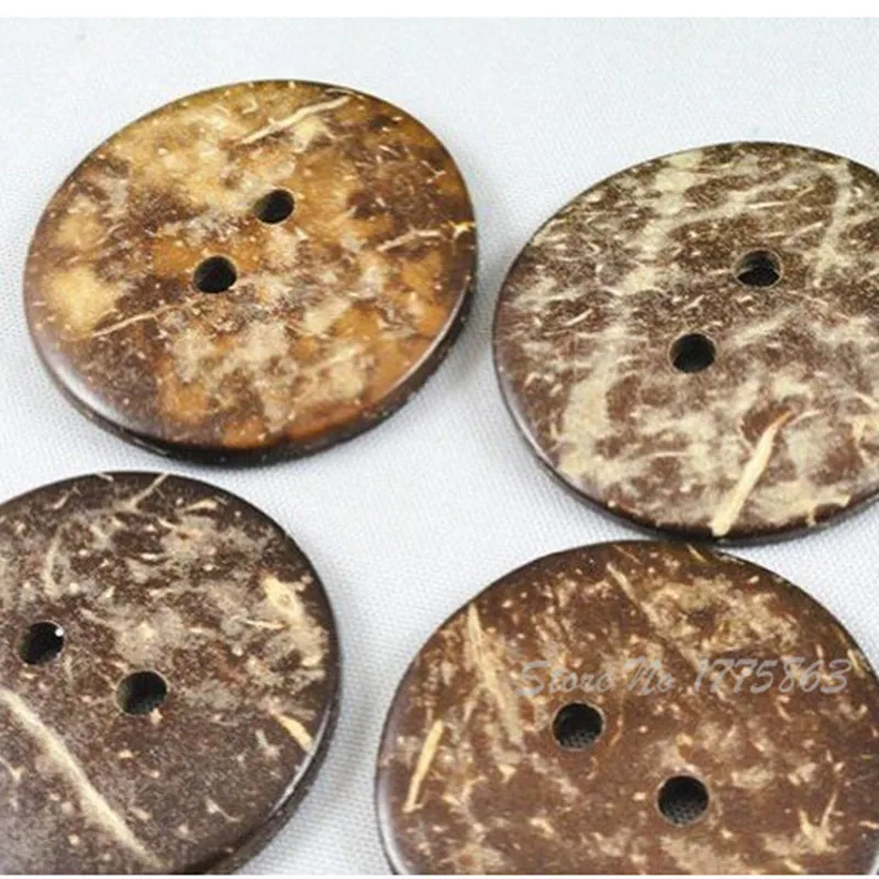 50 Pcs 25mm  2 Holes Coconut Shell Buttons  , for Sewing, Scrapbooking Crafts , 7NK81