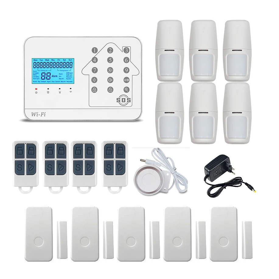 Wifi Alarm System PSTN APP Control Wireless GSM Home Security Alarm System DIY Kit With Motion Detector Sensor Burglar