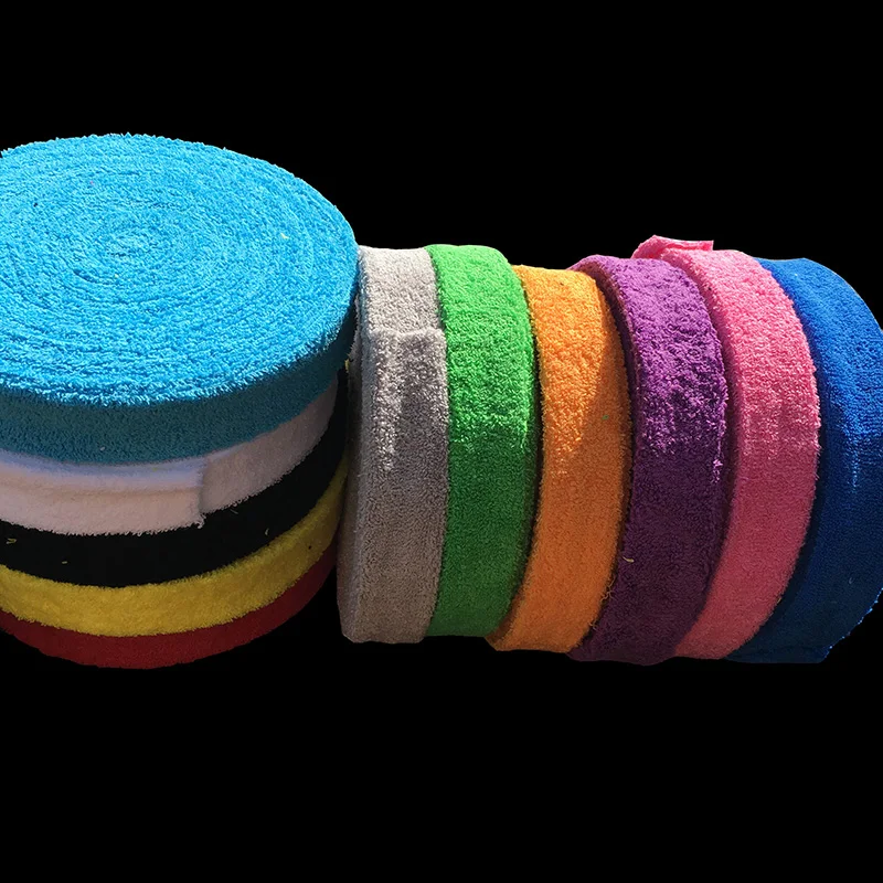 1 reel 10M100% cotton towel Grips For badminton racket,squash rackets,tennis rackets overgrips 11 colors