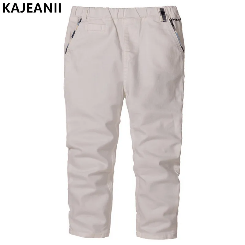 2024 Spring Autumn Boy Pants Cotton Trousers Leisure Kids School Student Children Pants For 2-8T Color Beige White