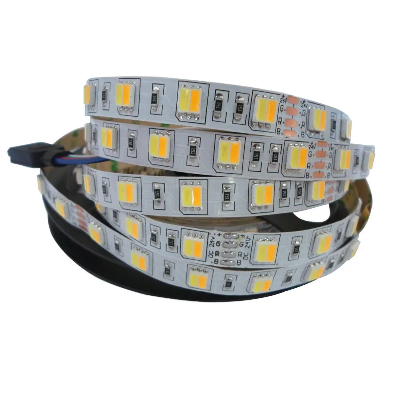 

5mX Promotion high quality 5050SMD LED strip color temperature adjustable double color CW + WW 60LED/m led strip