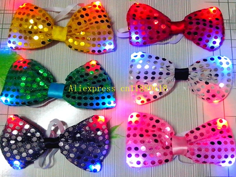 200pcs/lot Fast shipping Led bowtie Flashing Fashion Bow Tie For Party wedding Dancing Stage Glowing Tie