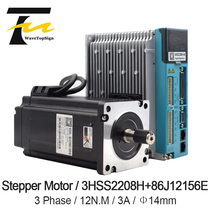 JMC NEMA34 86 Series Engraver Closed Loop Stepper Motor 86J12156EC-1000 Voltage 75V Torque 8.5N.M +Servo Driver 3HSS2208H