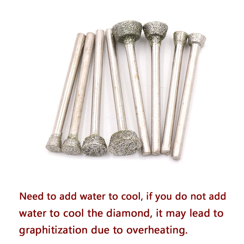 4pcs 5-10mm Diamond Grinding Head Grind Inverted Trapezoid Burrs Metal Stone Jade Engraving Carving Peeled Tools E Needle DaoTC