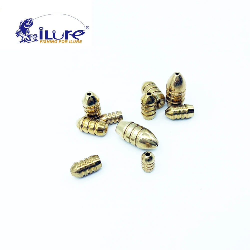 iLure 10pcs/lot 2g 3.5g 5g 7g 10g Bullet copper Lure Accessories Fishing Sinkers for Soft Lure Bait Tackle