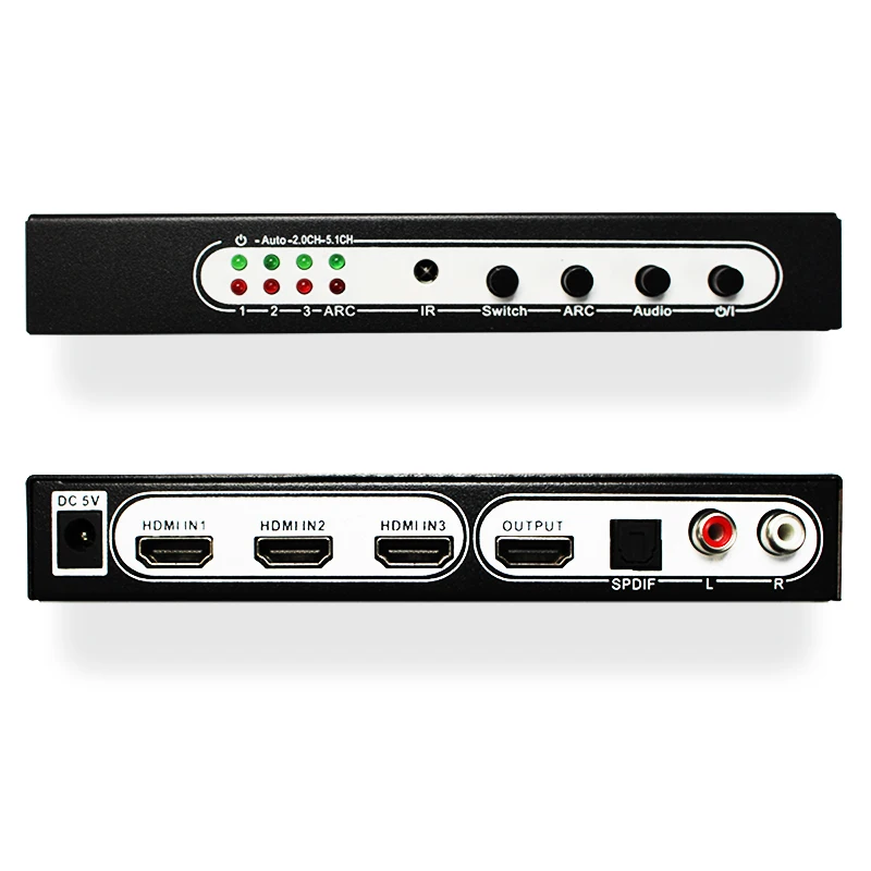 Wiistar 3 Port Switch HDMI Audio Extractor SPDIF/RCA ستيريو يخرج مع إعداد OLtra HD ARC EDID #5