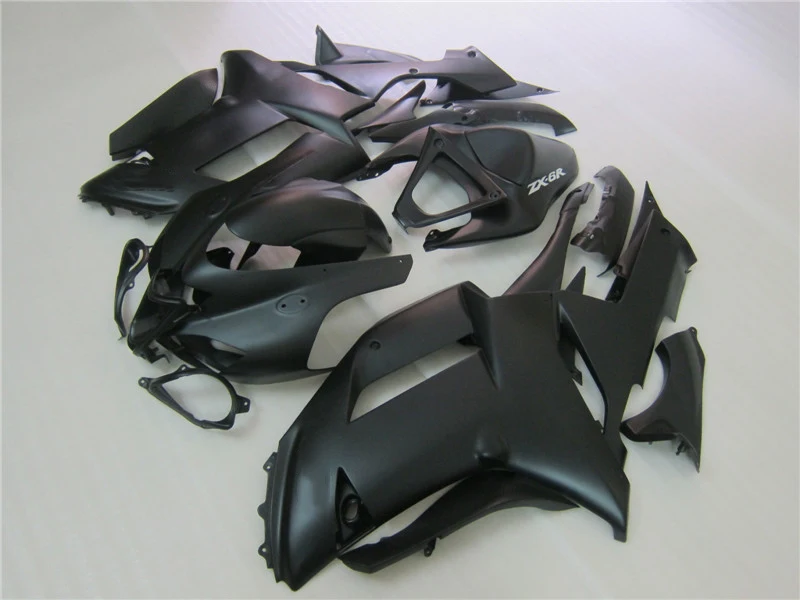 ABS full Fairing kit for Kawasaki ZX-6R 2007 2008 all matte black plastic motorcycle fairings set NINJA zx6r 07 08 GH15