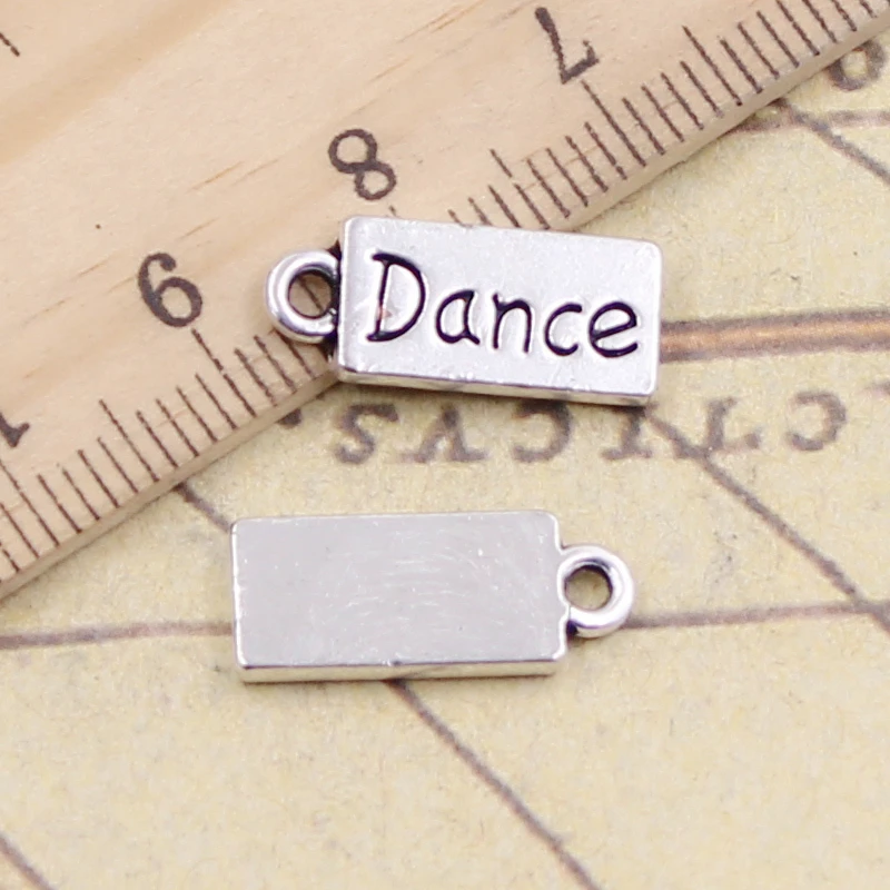 20 sztuk Charms płyty do tańca 7x17mm tybetański srebrny kolor zawieszki antyczne tworzenia biżuterii DIY Handmade Craft