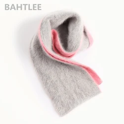 BAHTLEE-Women's Long Wool Scarf, Angola Knitting, Thick, Keep Warm, Fashion Brand Style, Perfect Neutral, Winter