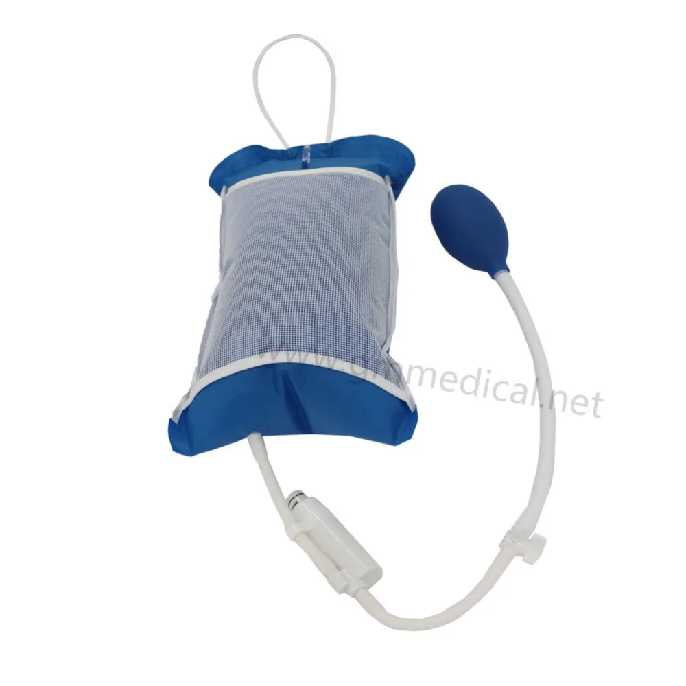 Reusable Pressure Nylon Infusion bag 500ml with Pressure Display,Blue,Back Net and Edge Stitching