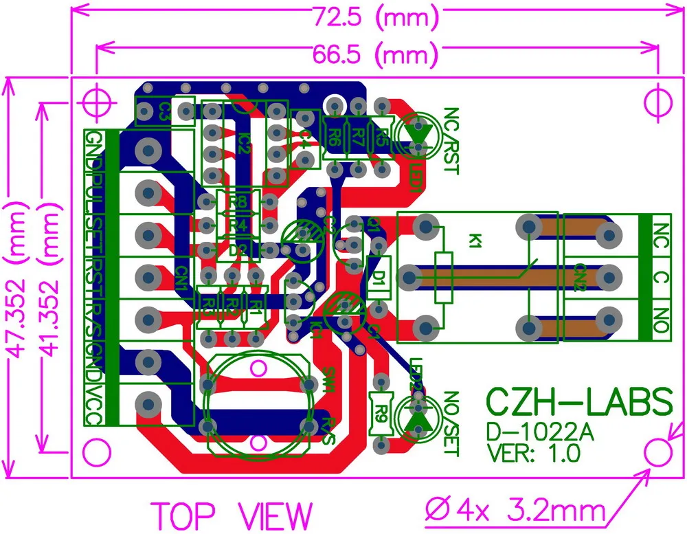 ELECTRONICS-SALON Panel Mount Momentary-Switch/Pulse-Signal Control Latching SPDT Relay Module,12V