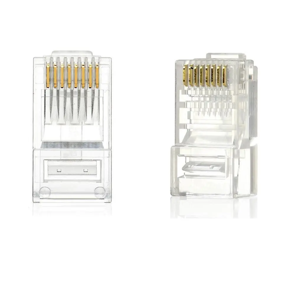 new 10PCS/50PCS/100PCS Gold Plated Network Cable Modular Plug RJ45 8P8C CAT5e Adapter Connector