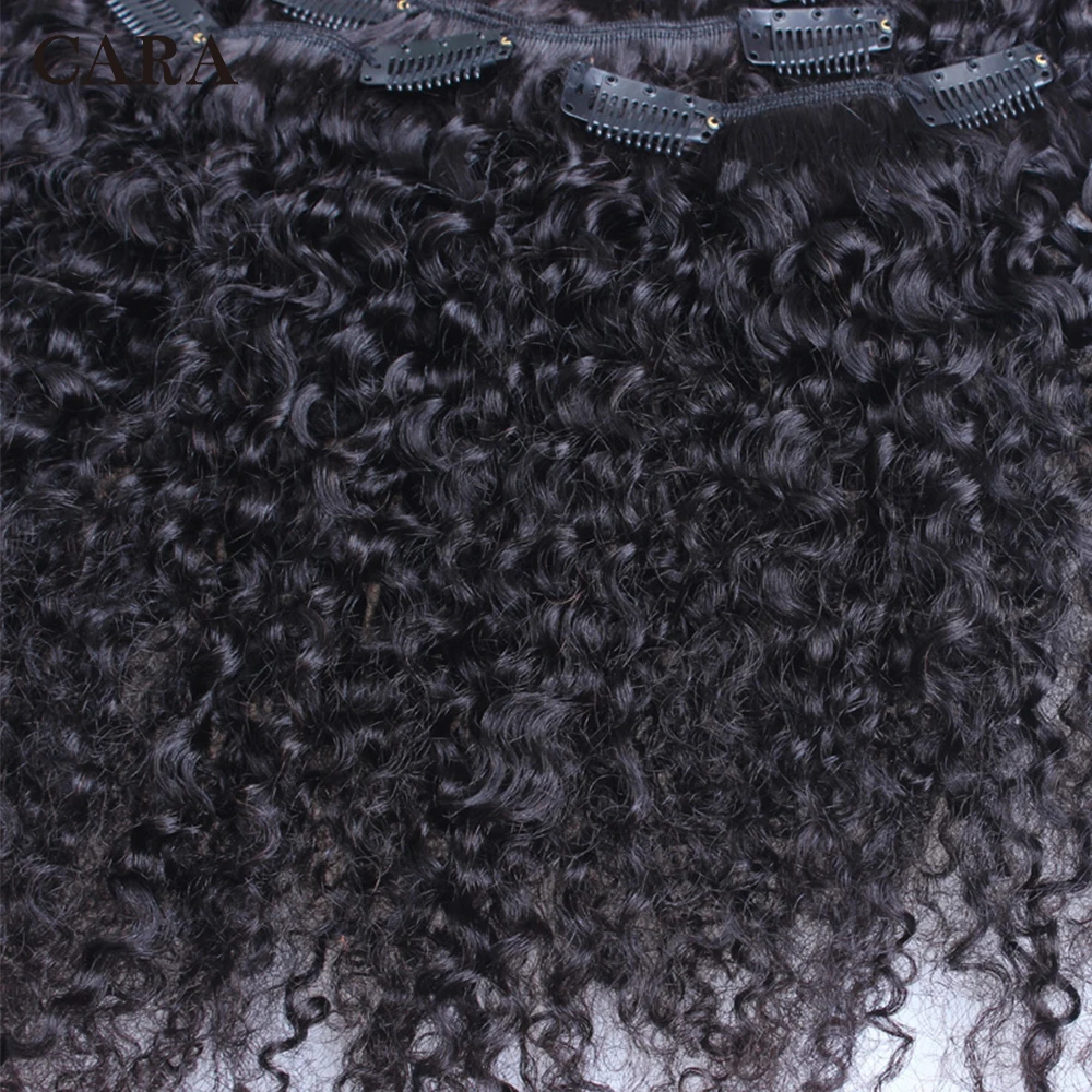 Extensiones de cabello humano virgen 3B 3C para mujer, Pelo Rizado Afro brasileño, cabeza completa Negra Natural
