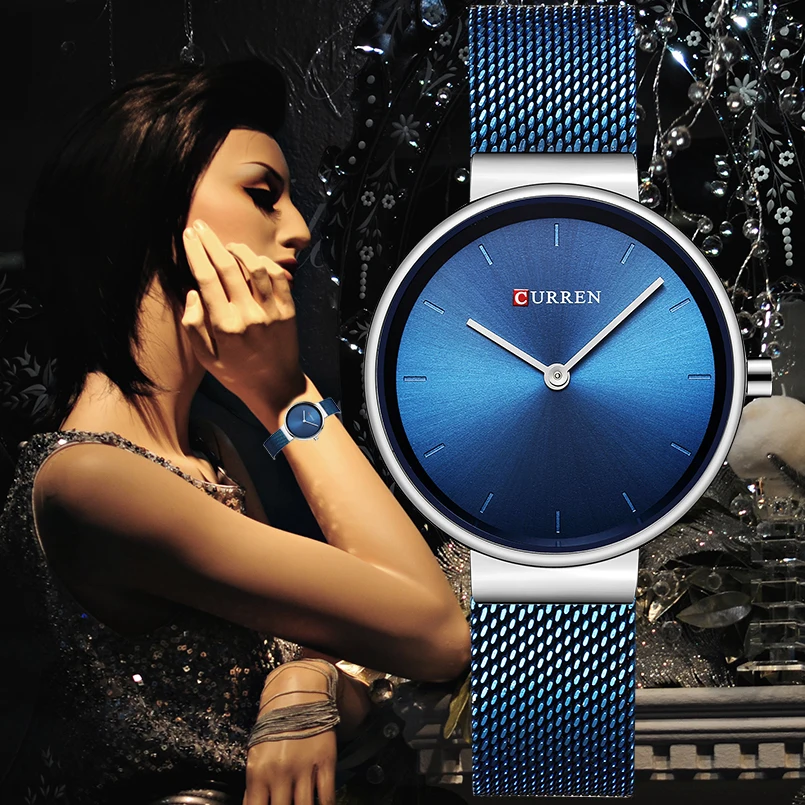 

Wrist Watch Women Watches Luxury Brand Steel Ladies Quartz Women Watches 2018 Sport Relogio Feminino Montre Femme CURREN Blue