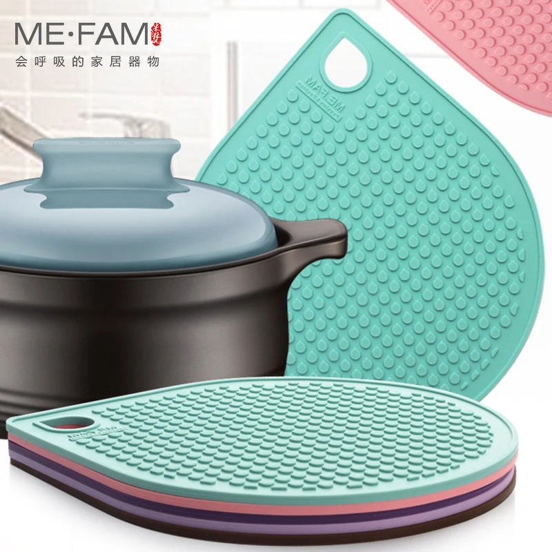 ME.FAM Water Drop Silicone Mat Non Slip Heat Insulation Placemat Bowl Plate Pad Cafe Restaurant Office Home Desktop Decoration