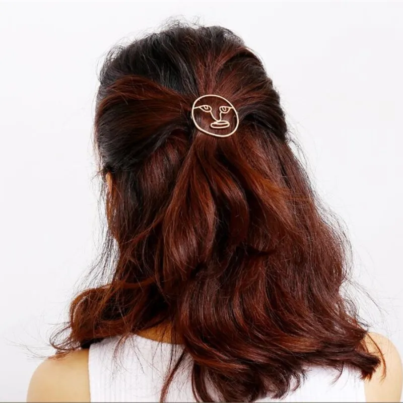 Timlee H073 Free Shipping Personality Exaggeration Face Metal  Hair Clip Hairpin ,Originality Hair Accessory Wholesale