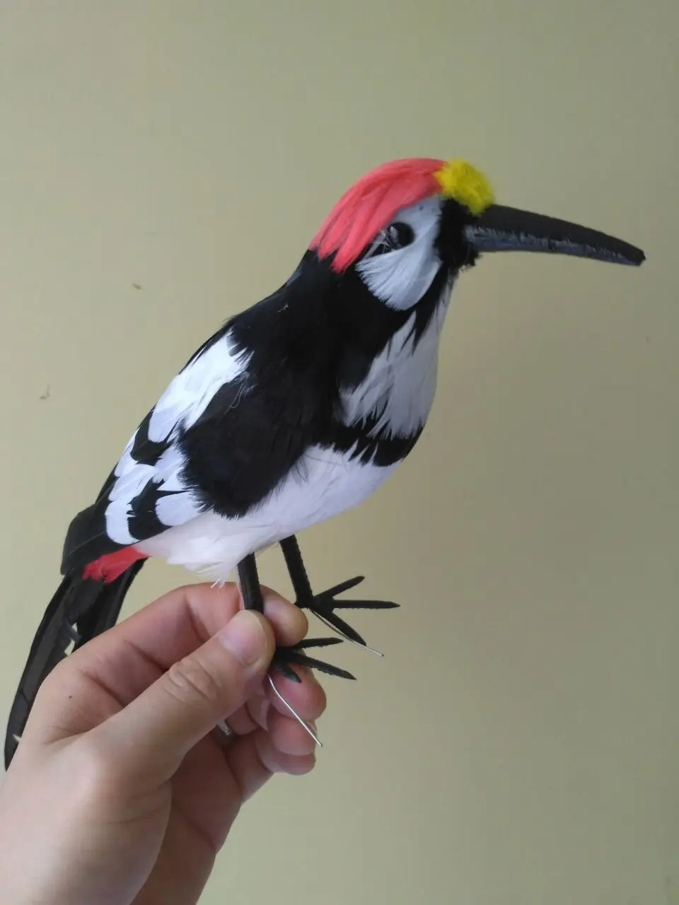 

about 30cm simulation woodpecker model,foam&feathers bird handicraft,prop,home garden decoration,gift d1214