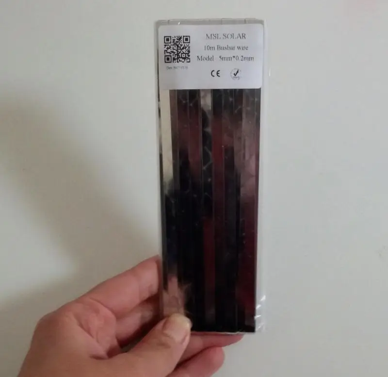 Шина для пайки солнечных элементов, 5 мм х 0,2 мм, 10 м/лот Паяльная проволока более 99.97%, сертифицирована CE ROSH