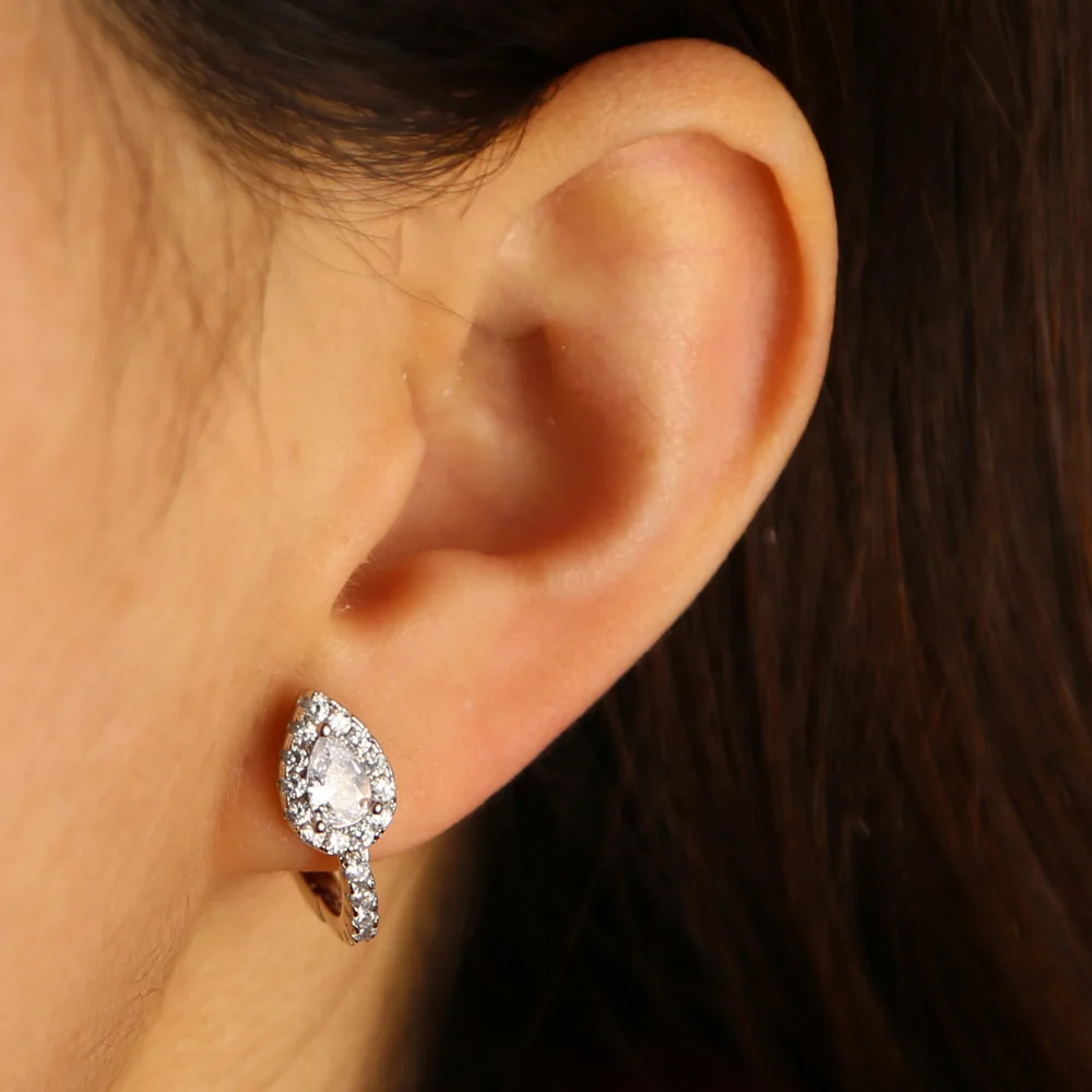 waterdrop earrings jewelry earrings 12mm samll hoop micro pave CZ earring for girl women top quality