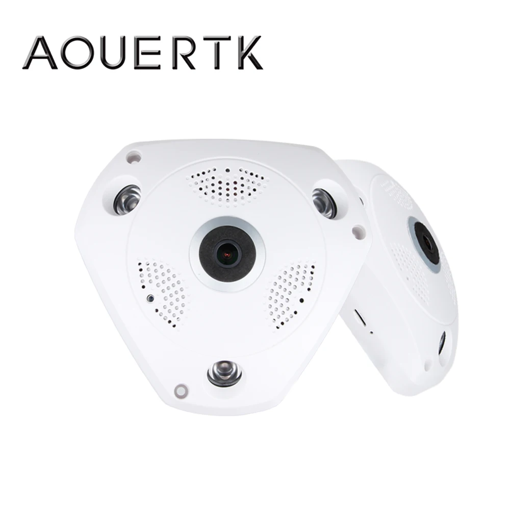 

AOUERTK Panoramic Camera 1080P Two Way Audio SD Card Slot WiFi 360 Degree Full View WIFI Video IP Camera Mini CCTV VR Camera