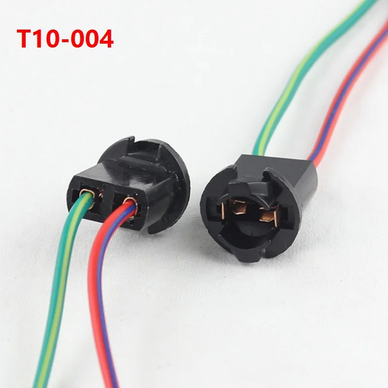 10Pcs T10 W5W 194 168 T15 LED Car Bulb Socket Connectors Pre-Wired Adapters Plug Holder for Automobile Lighting