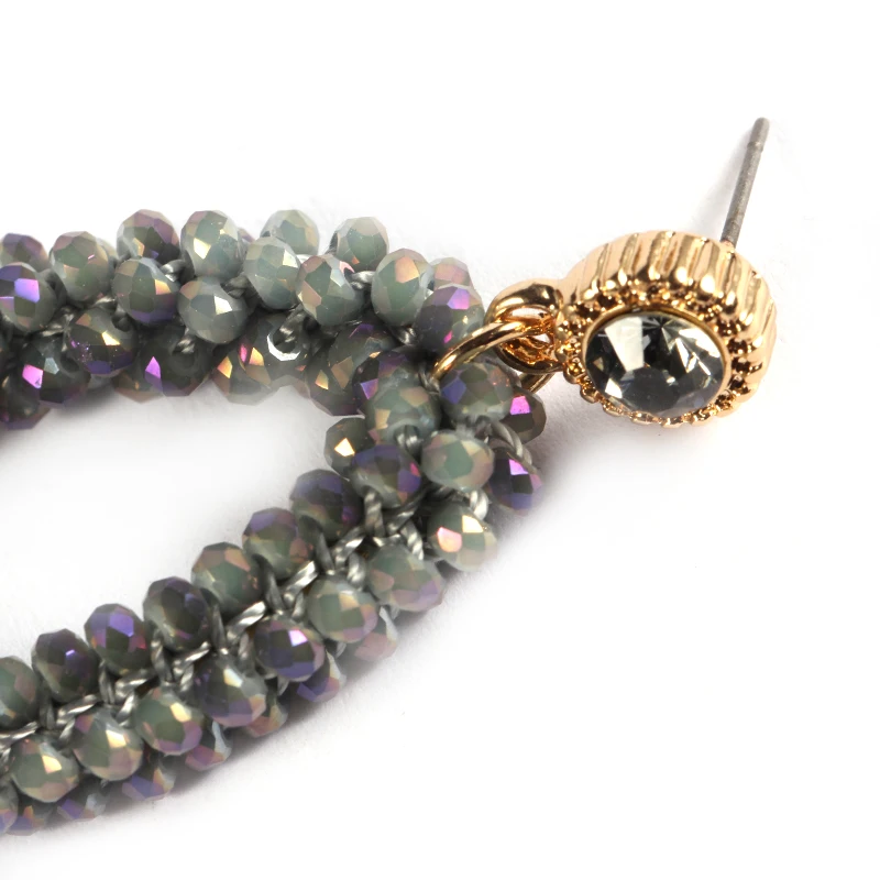 2017Fashion Bohemian crystal Long Earrings Unique Natural Traditional Crafts Knitting Large Earrings Women\'s Fine Jewelry Gifts