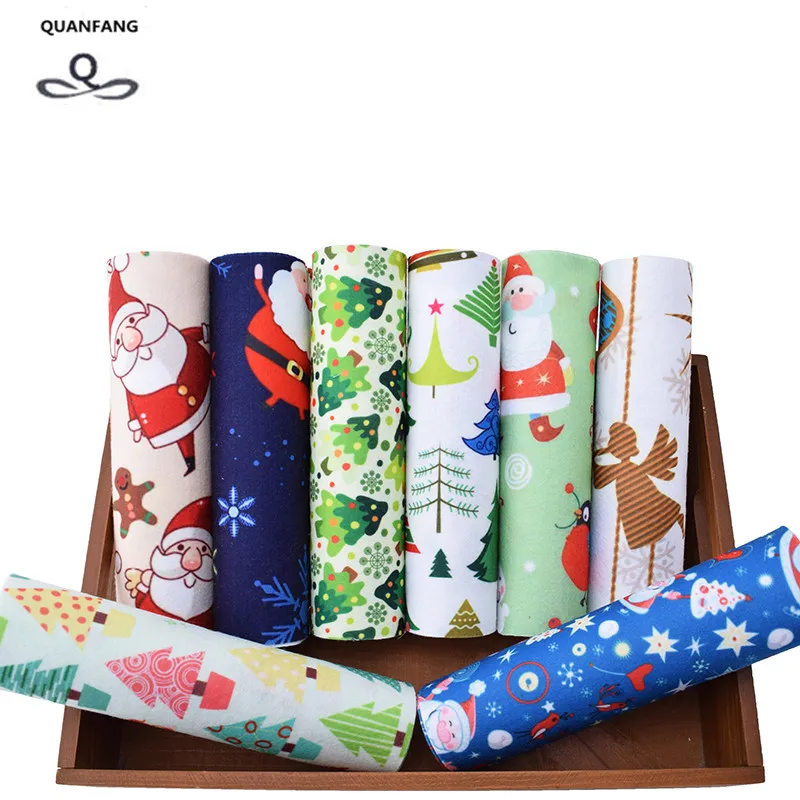 8pcs  Christmas series,Print NonWoven Felt Fabric Thickness Polyester Soft Felt Home Decoration For Sewing Dolls Crafts 19x28cm