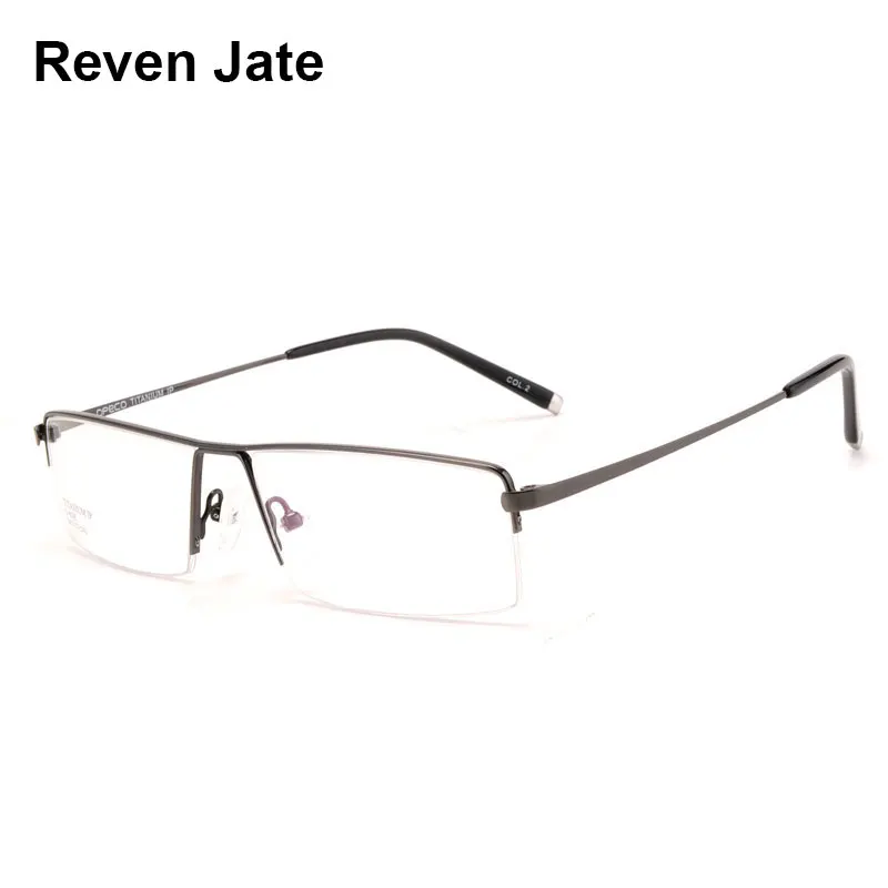 Reven Jate Spectacles Optical Business Titanium Eyeglasses Frame For Men Eyewear Semi-Rimless Glasses with 4 Optional Colors