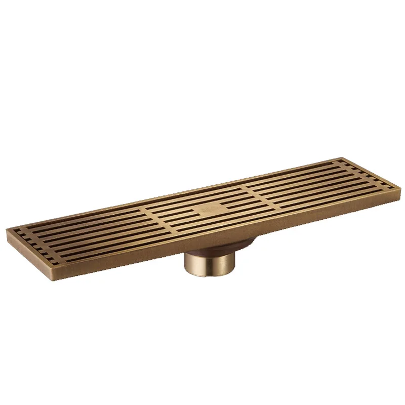 Imagem -06 - Antique Brass Linear Shower Drain Floor Trap Grelha de Resíduos Fio Coador Limited Banheiro Banheiro