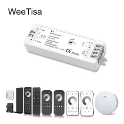 V1LED Dimmer Switch PWM Wireless RF 2.4G 4 zone Touch Remote DC12V 24V Controller per striscia LED monocolore