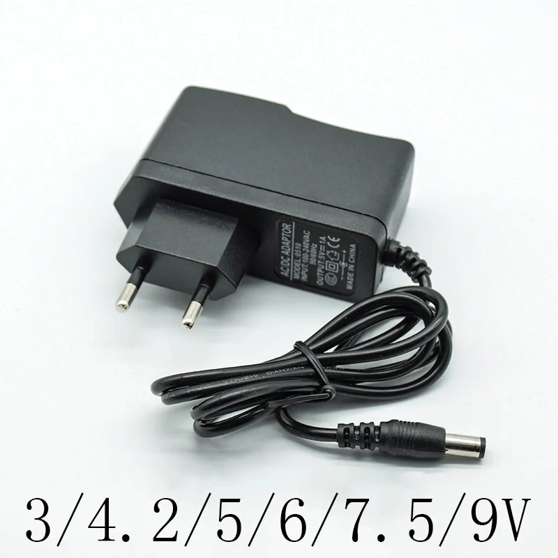 100-240V AC Converter Adapter DC 3/4.2/5/6/7.5/9/12 V 1A/1000mA Power Supply Charger EU Plug 5.5mm * 2.5mm(2.1mm) AC to DC