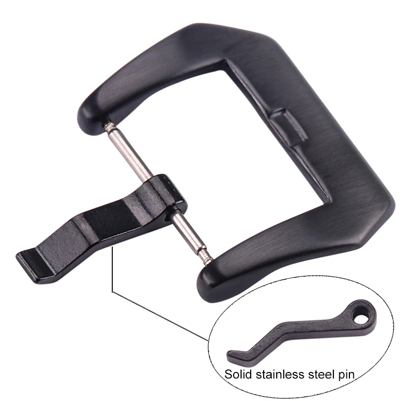 Wholesale 10pcs/Set 20mm 22mm 24mm Stainless Steel Watch Buckle Black Silver Watchband Strap Clasp Band Accessories - Image 4