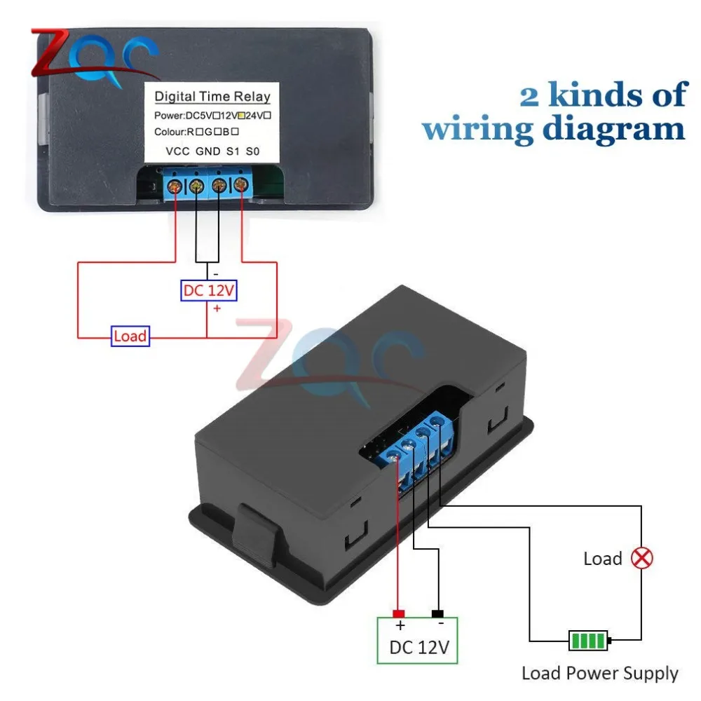 DC 12V/24V/AC 110V 220V Cycle Time Timer Delay Relay LED Dual Digital Display Timing  Adjustable Power Supply Thermolator 0-999