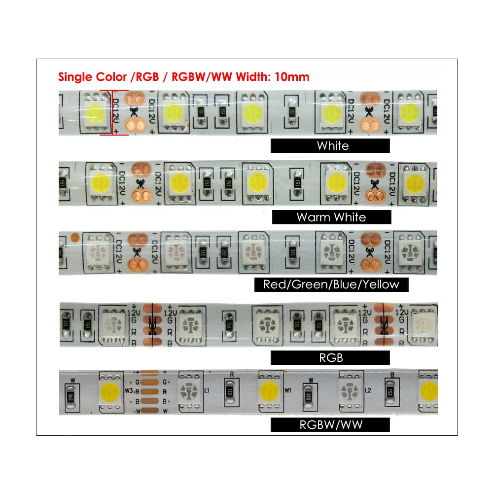 LED Strip 5050 DC12V Flexible LED Light 60LED/m 5m/Lot White / Warm White / Cold White / RGB 5050 LED Strip