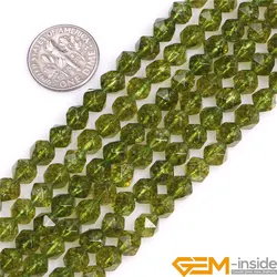 Faceted Dyed Peridots Crystal Cambay DIY Loose Beads For Jewelry Making Strand 15 Inches Necklace