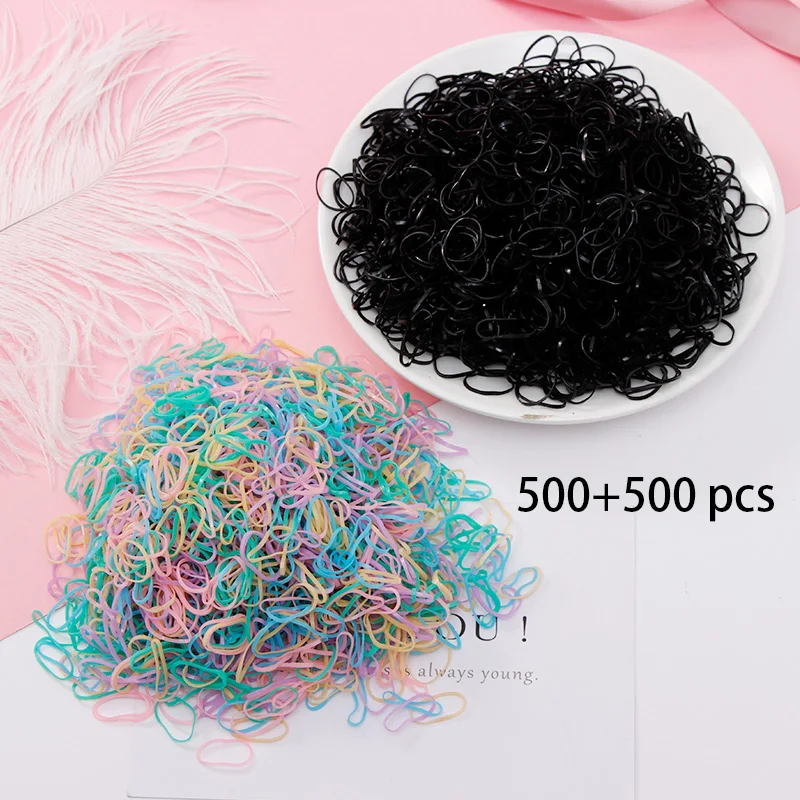 500/1000 sztuk/zestaw dziewczyny jednorazowe gumki TPU kucyk Holder elastyczne opaski do włosów dzieci Scrunchie modne akcesoria do włosów