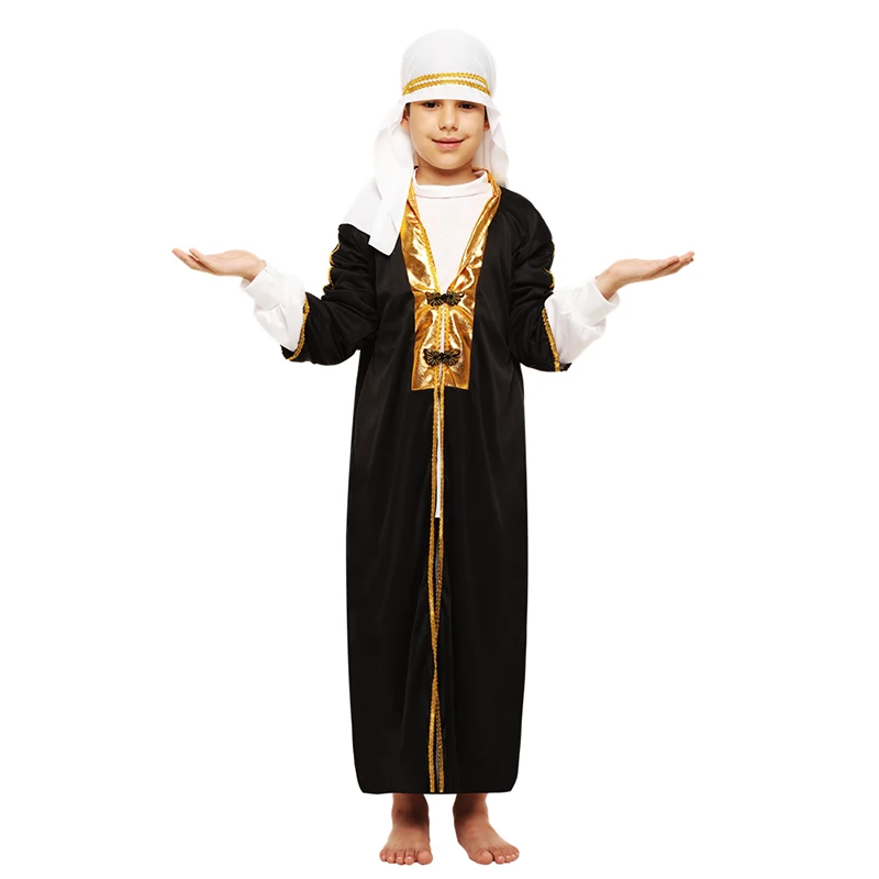 Kids Arab Arabian Costume Middle East Costume Robe Boy Child Prince Clothes Halloween Carnival Cosplay Children Muslim Costumes