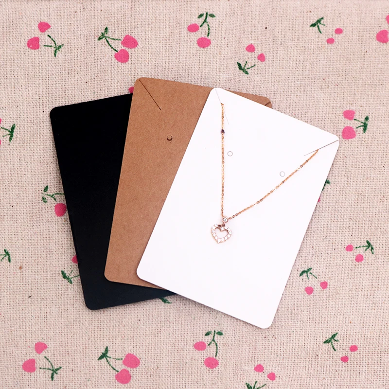 

Wholesale 100Pcs/Lot 6x9cm Kraft Jewelry Holder Paper Earrings Card Necklaces Display Packaging Cards Tags Can Custom Logo