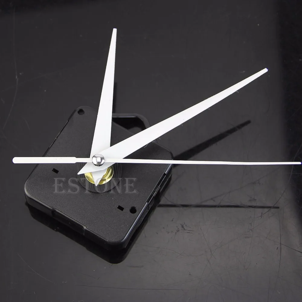 DIY Black Quartz Wall Clock White Hands Movement Mechanism Repair Tool Parts Kit