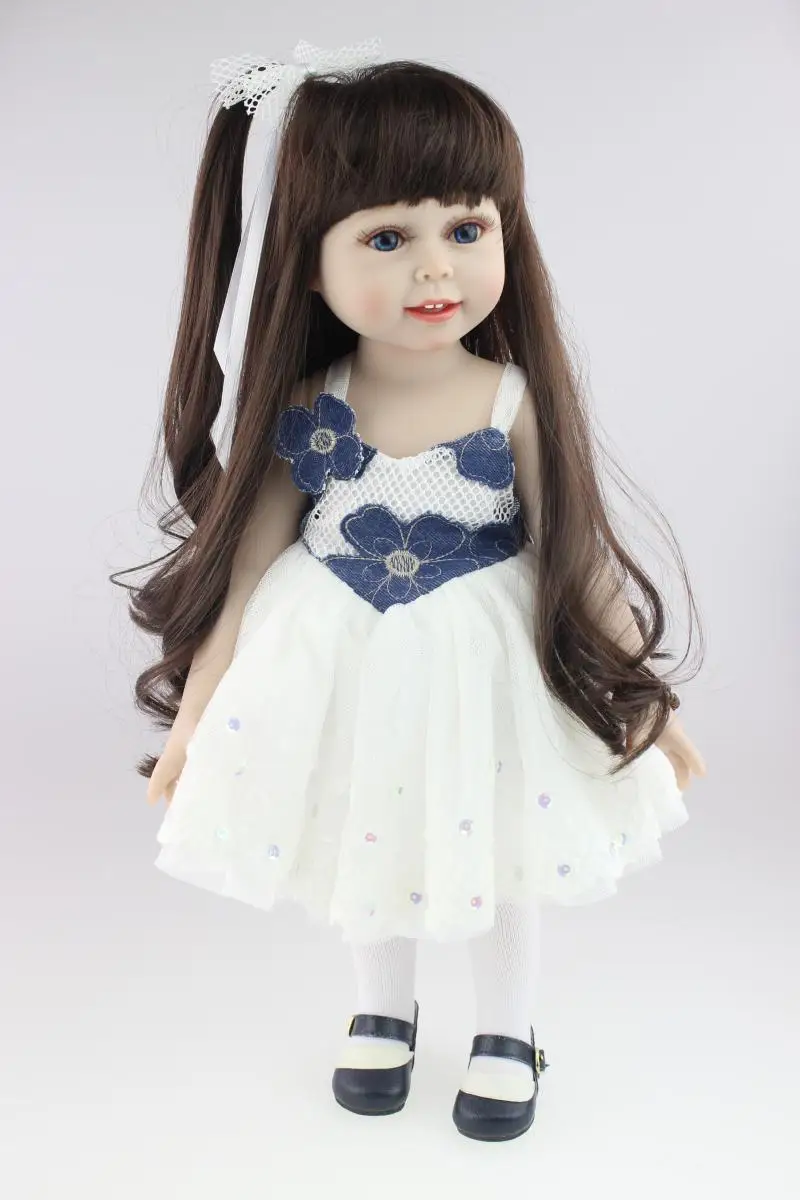 

New 45cm Handmade Full Body Vinyl Reborn American Baby Dolls Bebe Realistic Silicone Baby Girls Toys For Children Christmas Gift